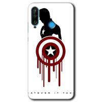 Huawei P30 Lite Kılıf Baskılı Kapak - Captain Amerika + 5D Tam Kaplayan Cam