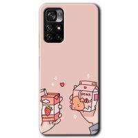 Redmi Note 11T Kılıf HD Desen Baskılı Arka Kapak - Meyveli Süt + Kırılmaz Cam