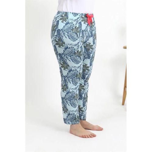 Kadın Pamuklu Büyük Beden Alt Pijama Mavi