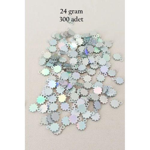 Oya Abiye Bileklik Kolye Pleksi Metalik Plastik Pul Gümüş Renk 24 gram 300 adet - BNC578