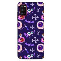 Samsung Galaxy A41 Uyumlu Kılıf Mor Delisi (21) Koruyucu Kapak Göz