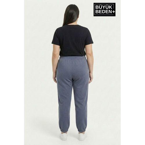 Kadın Büyük Beden N Logolu Paça Lastikli Rahat Kesim Jogger İnce Eşofman Altı SPR26BEAK951-4