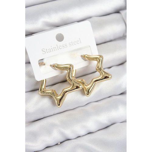 Pirinç Yıldız Model Gold Renk Kadın Küpe