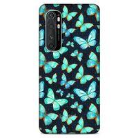 Xiaomi Mi Note 10 Lite Kılıf Kelebek Etkisi (12) Koruyucu Silikon Beyaz Mavi