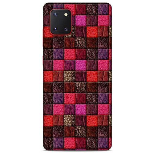 Samsung Galaxy Note 10 Lite Kılıf Patchwork (22) Tam Koruma Kılıfı Fuşya Bordo