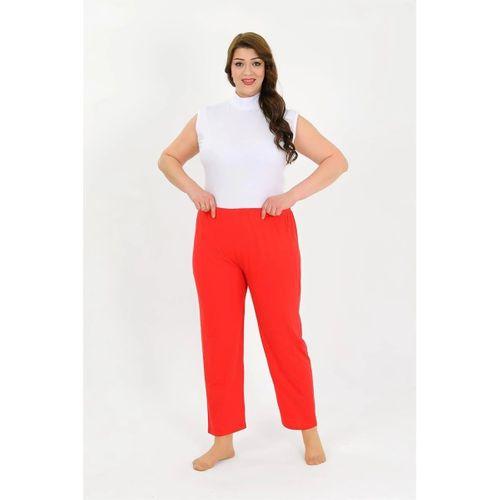 Kadın Pamuklu Büyük Beden Alt Pijama Kırmızı