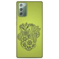 Lopard Samsung Galaxy Note 20 Uyumlu Kılıf Tattoo's (40) Fit Silikon Kılıf Çiçek Dövmesi