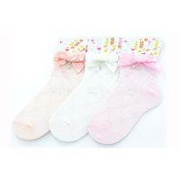 Ekinoks 3 Lü Kurdele-Damla Taşlı Yarım Konç Kız Çocuk Çorap