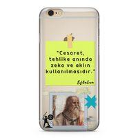 Apple iPhone 6 6s Kılıf Caps Eflatun Arka Kapak Koruma Desenli Full Koruyucu