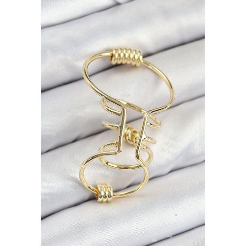 Pirinç Halkalı Model Gold Renk Kıkırdak Küpe