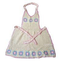 Elişi Ev Mutfak Önlüğü Çiçekli Dantel El Yapımı 79X60Cm