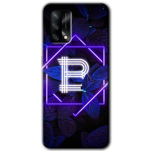 Oppo A54 Kılıf Baskılı Arka Kapak - Dark Neon Yaprak B Harfi +Tam Ekran Koruyucu
