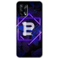 Oppo A54 Kılıf Baskılı Arka Kapak - Dark Neon Yaprak B Harfi +Tam Ekran Koruyucu