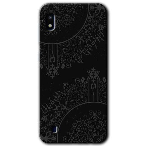 Samsung Galaxy A10 Kılıf Baskılı Kapak - Siyah Mandala +Tam Ekran Koruyucu