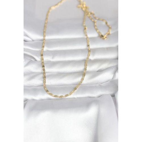 CM 14K Gold Renk Çizgi Lazer Model 60 cm Kadın Kolye