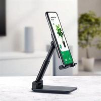 Siyah Aynalı Cep Telefonu Sabitleyici Stand Katlanabilir Ayarlanabilir Telefon Standı