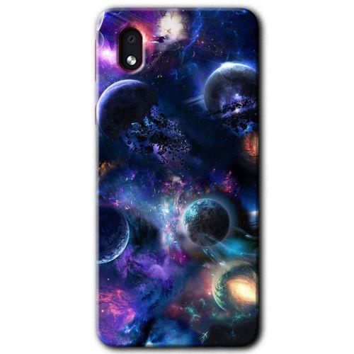 Samsung Galaxy A01 Core Kılıf Baskılı Kapak - Gezegen Karışımı + 5D Tam Kaplayan Cam