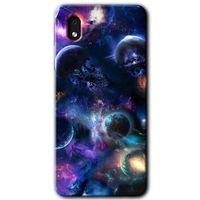 Samsung Galaxy A01 Core Kılıf Baskılı Kapak - Gezegen Karışımı + 5D Tam Kaplayan Cam