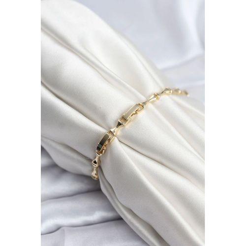 Pirinç Gold Renk VIP Seri İnce Kemik Model Zirkon Taşlı Kadın Bileklik