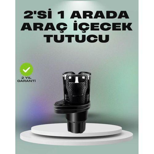 Araba Çift Bardak Tutucu 360° Dönebilen İkisi Bir Arada Ayarlanabilir