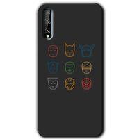 MRCİLETİSİM  Huawei P Smart S Kılıf Kapak - Avengers Minimalism +Hayalet Ekran Yandan Gözükmez