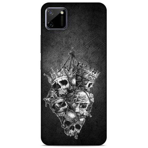 Lopard Oppo Realme C11 Uyumlu Kılıf Tattoo's (47) Crystal Flex Kılıf Kafatasları