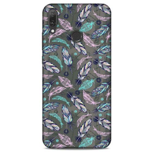 Huawei Y9 2019 Kılıf Desenli Özel Seri Tüyler (6) Silikon Kılıf