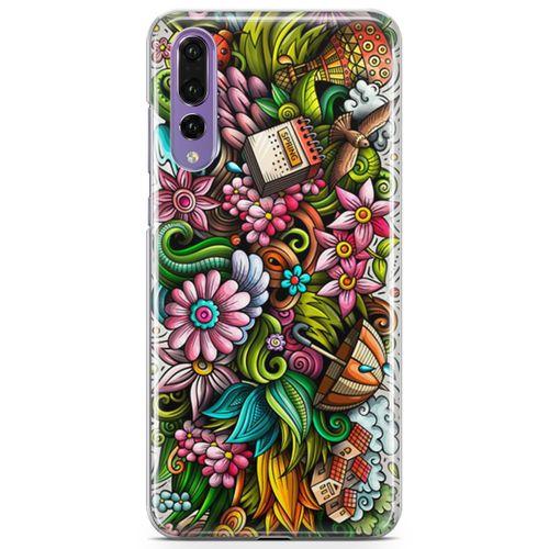Huawei P20 Pro Kılıf Spring Doodle Arka Kapak Koruma Desenli Full Koruyucu