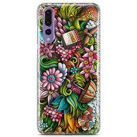Huawei P20 Pro Kılıf Spring Doodle Arka Kapak Koruma Desenli Full Koruyucu