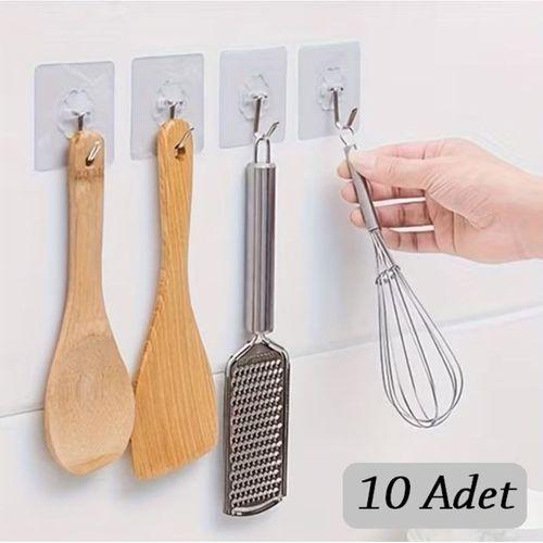 10 ADET Kendinden Yapışkanlı Şeffaf Askı