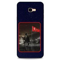 Samsung Galaxy J4 Plus Kılıf Atatürk (40) Fit Silikon Kılıf Gece Yıldızlar