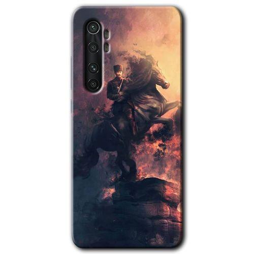Potkal Hediye Fabrikası Xiaomi Mi Note 10 Lite Kılıf HD Desen Baskılı Arka Kapak - Atatürk Portre