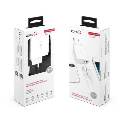 ​Zore XMac Serisi ZR-X2 Micro 2 in 1 Şarj Seti