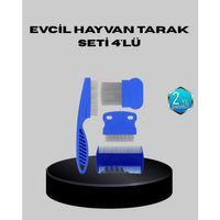 Evcil Hayvan Tüy Bakım Seti – 4’lü Paslanmaz Çelik Ve Eco Plastik, Kolay Temizlenebilir Ve Dayanıklı