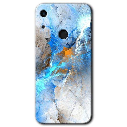 Huawei Y6s Kılıf HD Desen Baskılı Arka Kapak + Temperli Cam - Mavi Buzul