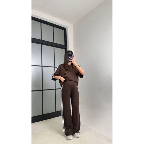 Kadın Yarasa Kol Yanları şerit Detay Modal Kumaş Ikili Takım