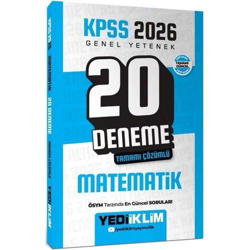 2026 KPSS Genel Yetenek Matematik Tamamı Çözümlü 20 Deneme Yediiklim Yayınları