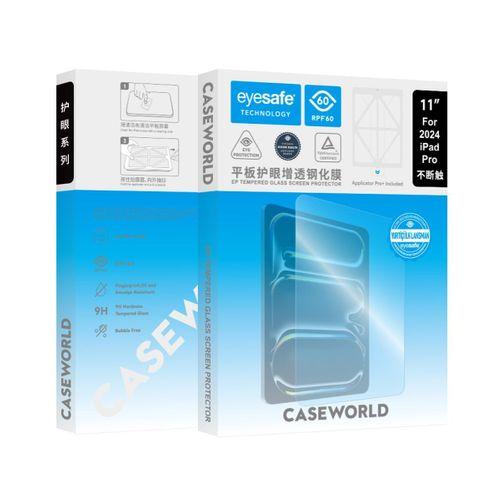 Apple iPad Pro 13 2024 CaseWorld Eyesafe Mavi Işık Teknolojili Temperli Cam Ekran Koruyucu + Uygulama Aparatı