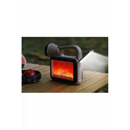 Güneş Enerjili Şömineli Çok Fonksiyonlu Çift Işık Kaynağı Usb Şarjlı Solar El Feneri