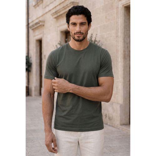 Linklater Regular Fit Basic Likralı Pamuk Erkek T-Shirt - Haki
