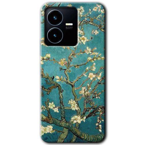 Vivo Y22s Kılıf HD Desen Baskılı Arka Kapak - Almond Blossom