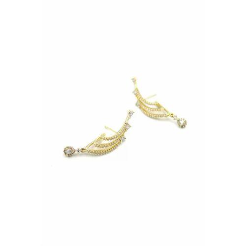 Taşlı Küpe - 14K Altın