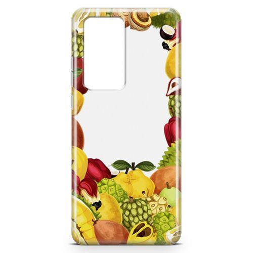 Huawei P40 Pro Kılıf Ananas Armut Meyve Arka Kapak Koruma Desenli Full Koruyucu