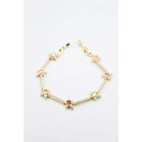 Renkli Taşlı Yıldız Bileklik - Altın