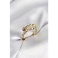 Yılan Model Gold Renk Zirkon Taşlı Kadın Yüzük