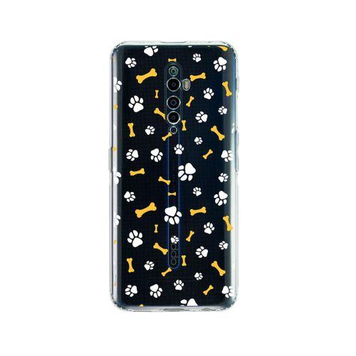 Oppo Reno 2Z Pati & Kemik Beyaz Tasarımlı Premium Şeffaf Silikon Kılıf