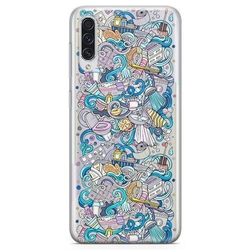 Samsung Galaxy A50s Kılıf Doodle Banyo Aksesuarları Arka Kapak Koruma Desenli Full Koruyucu