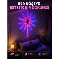 Telefon Kontrollü Rgb Fireworks Led Işık Çok Renkli Dekoratif Duvar Lambası
