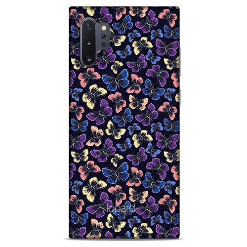 Samsung Galaxy Note 10 Plus Kılıf Kelebek Etkisi (20) Koruyucu Kılıf Fuşya Mavi