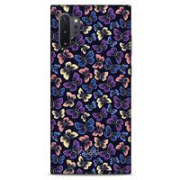 Samsung Galaxy Note 10 Plus Kılıf Kelebek Etkisi (20) Koruyucu Kılıf Fuşya Mavi